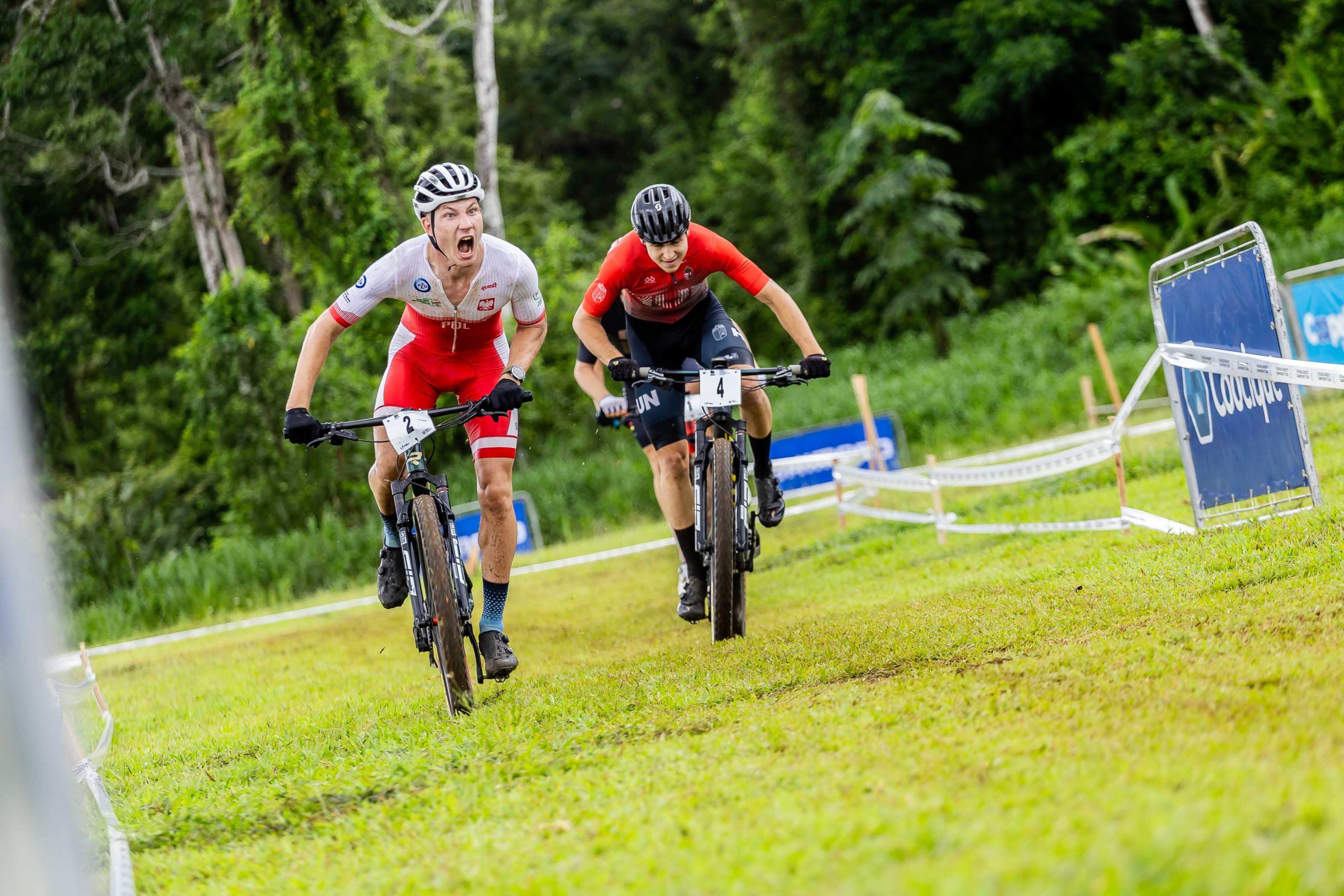 Cyclist at the track.