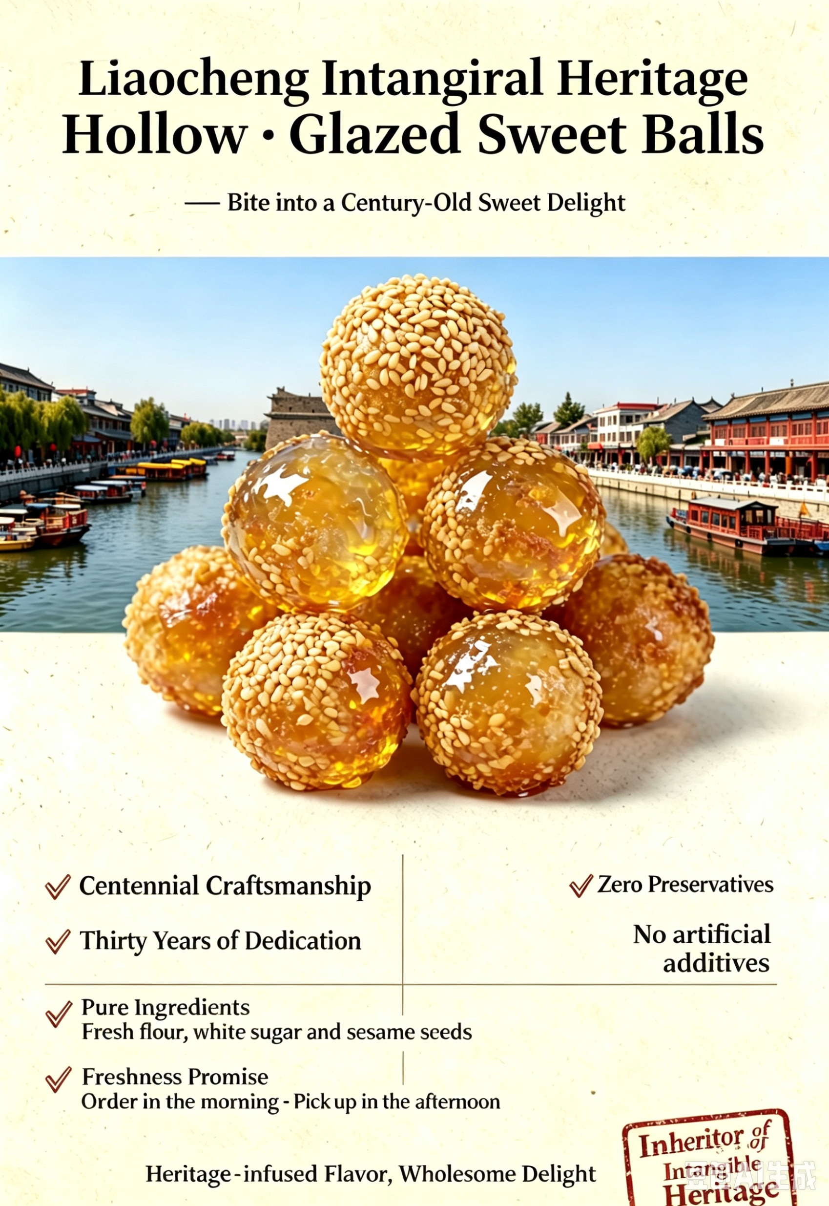 Hollow Glazed Sweet Balls